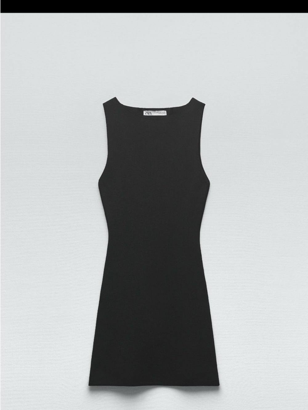 Zara Knit Black Fitted Sleeveless Sheath Dress